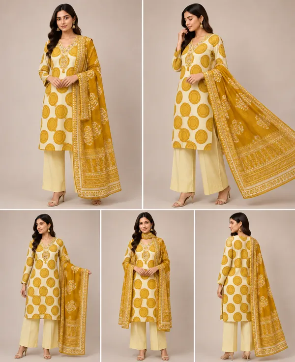 Cream_Yellow_Cotton_Kurta_Set_For_Women