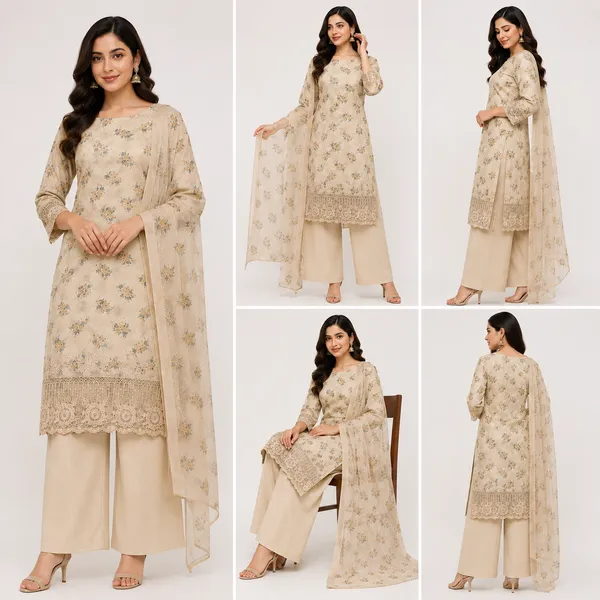 Cream_Cotton_Unstitched_Kurta_Set_For_women