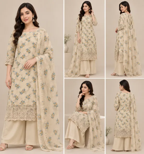 Cream_Cotton_Unstitched_Kurta_Set_For_women