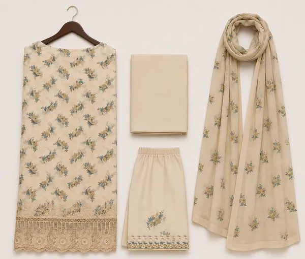 Cream_Cotton_Unstitched_Kurta_Set_For_women