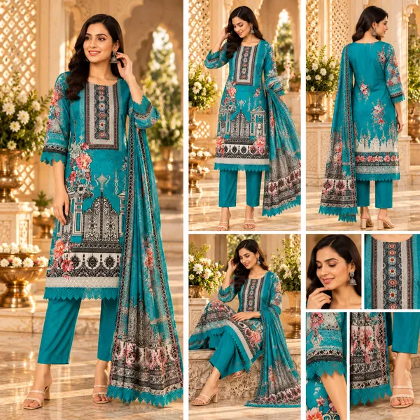 Blue_Maslin_Kurta_Set_For_Women