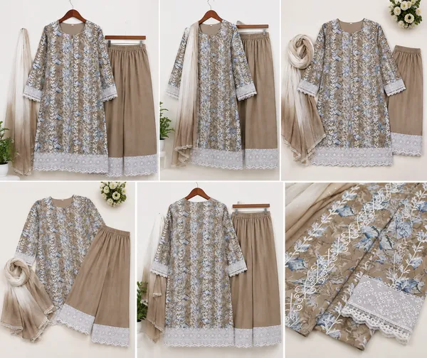 Taupe_Cotton_Unstitched_Kurta_Set_For_women