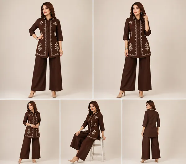 Brown_Cotton_Co-Ord_Set_For_Women