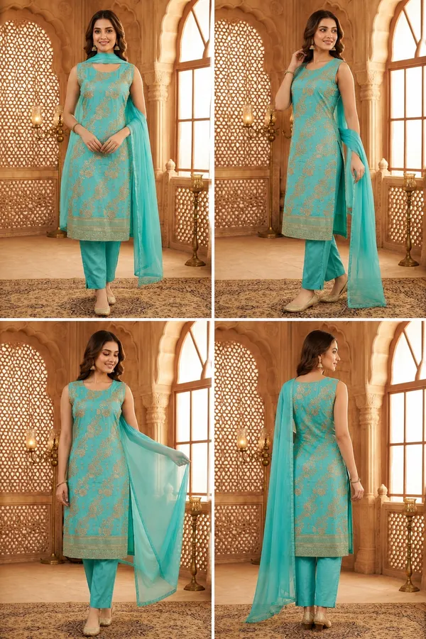 Blue_Cotton_Kurta_Set_For_Women
