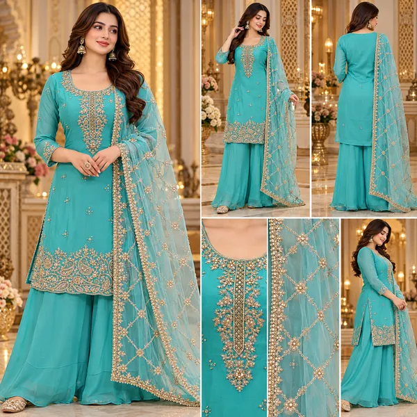 Sea_Green_Georgette_Plazo_Set_For_Women