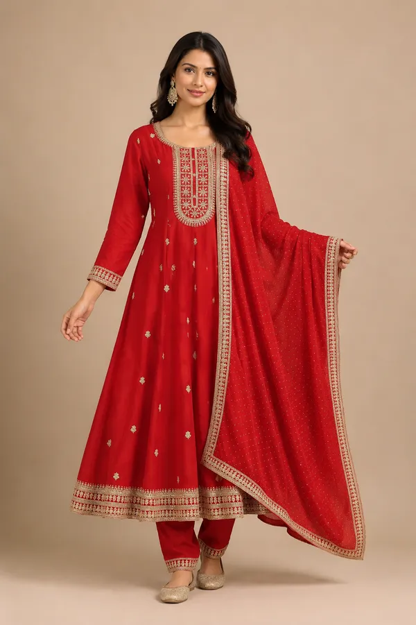 Burned_Orange_Cotton_Kurta_Set_For_Women