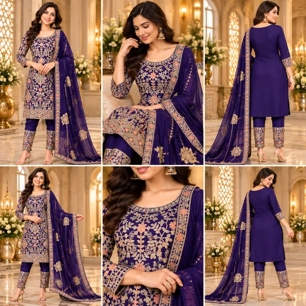 Purple_Georgette_Pant_Set_For_Women