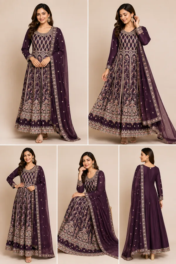 Wine_Vichitra_Kurta_Set_For_Women