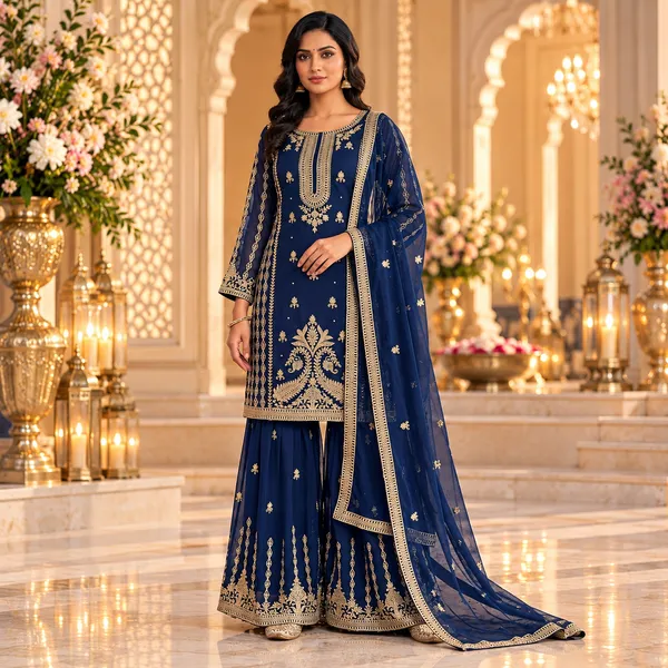 Blue_Embroided_Gharara_Set_For_Women