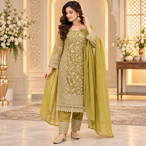 Mehendi_Net_Pant_Set_For_Women