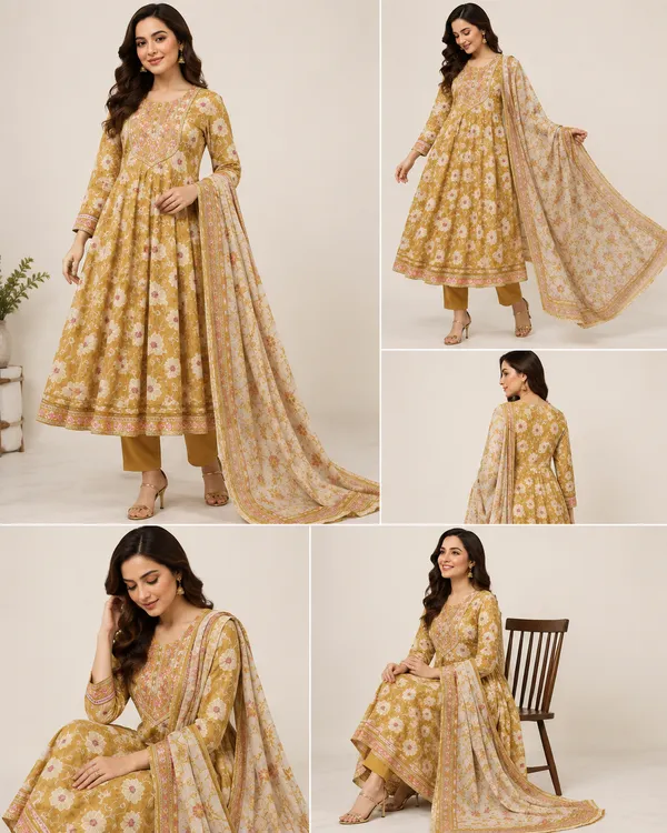 Yellow_Cotton_Kurta_Set_For_Women