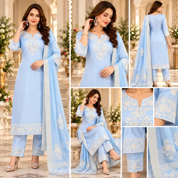 Ice_Blue_Liquid_Cotton_Kurta_Set_For_Women