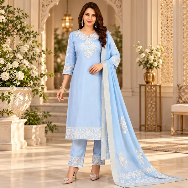 Ice_Blue_Liquid_Cotton_Kurta_Set_For_Women