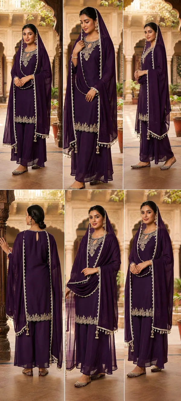 Lavender_Georgette_Kurta_Set_For_Women