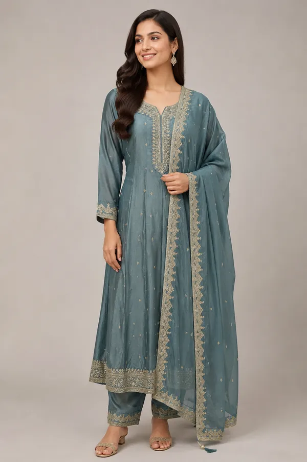 Blue_Cotton_Kurta_Set_For_Women