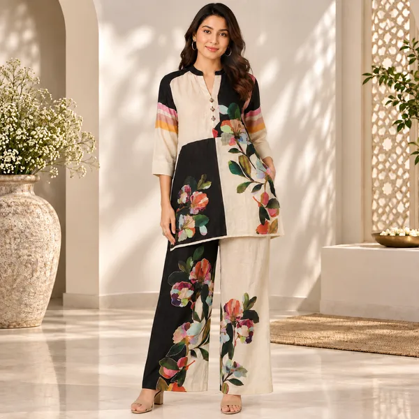 Black_And_White_Printed__Cord_Set_For_Women