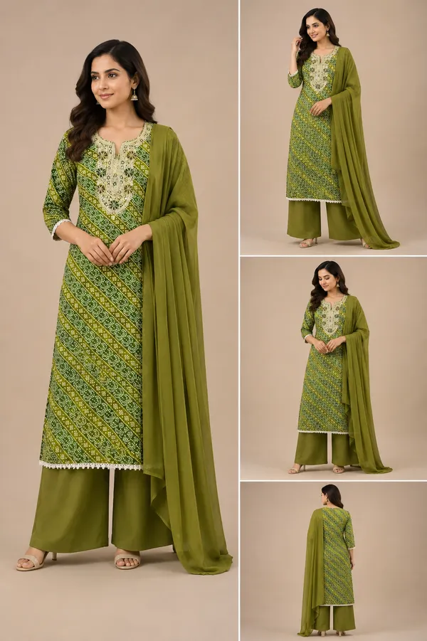 Green_Cotton_Unstitched_Kurta_Set_For_women