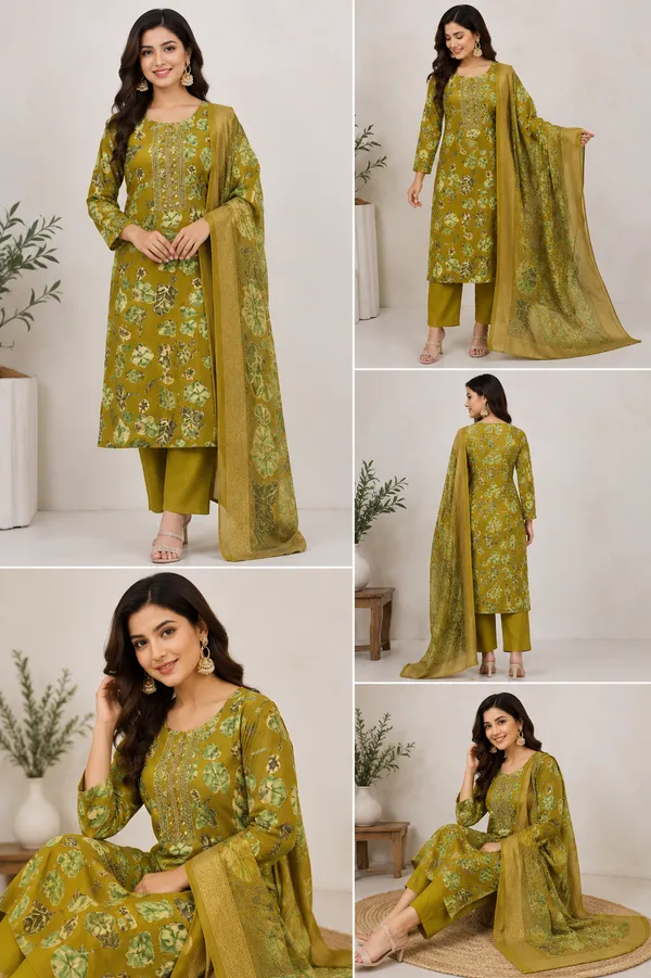 Green_Cotton_Kurta_Set_For_Women