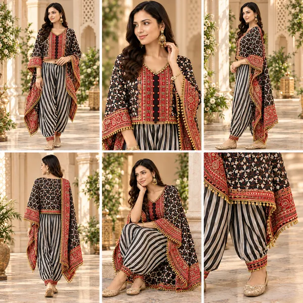 Multicolor_Crepe_Kaftan_Co-Ord_Set_For_Women