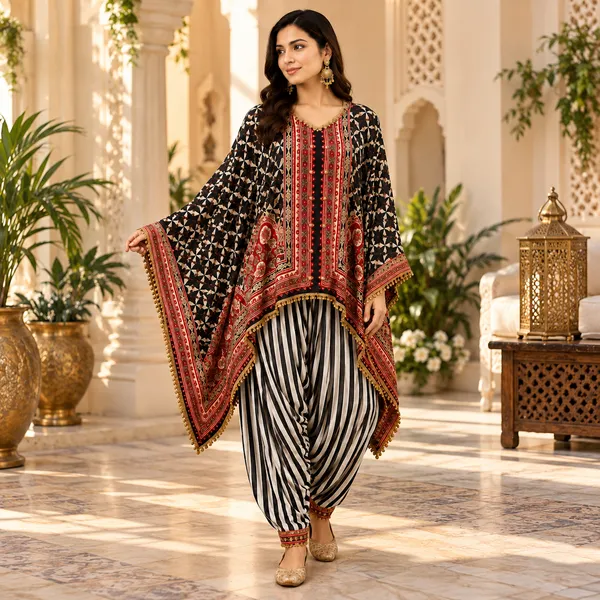 Multicolor_Crepe_Kaftan_Co-Ord_Set_For_Women