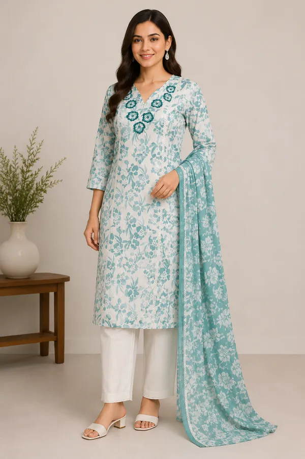 Cream_Cotton_Kurta_Set_For_Women