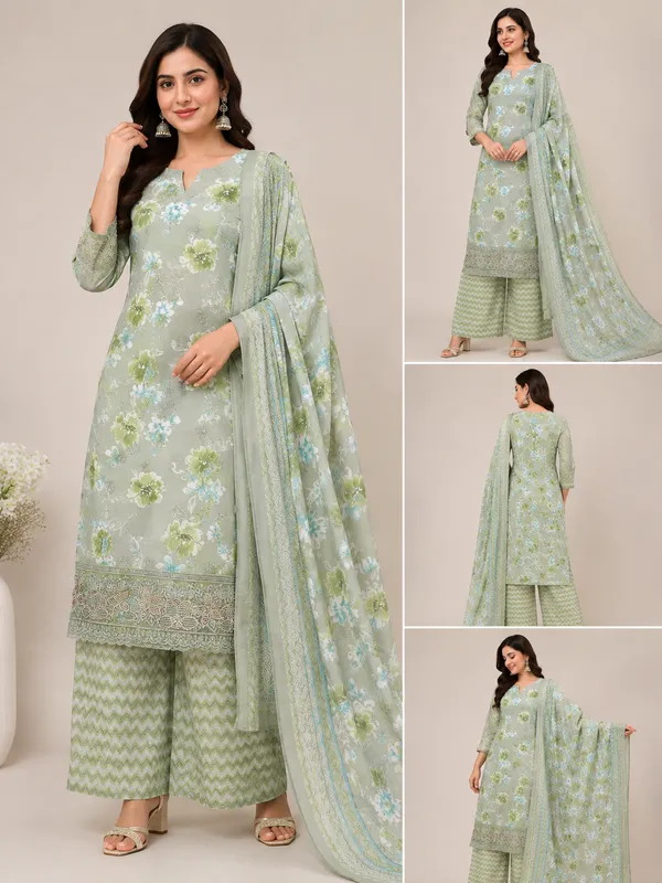 Green_Cotton_Unstitched_Kurta_Set_For_women