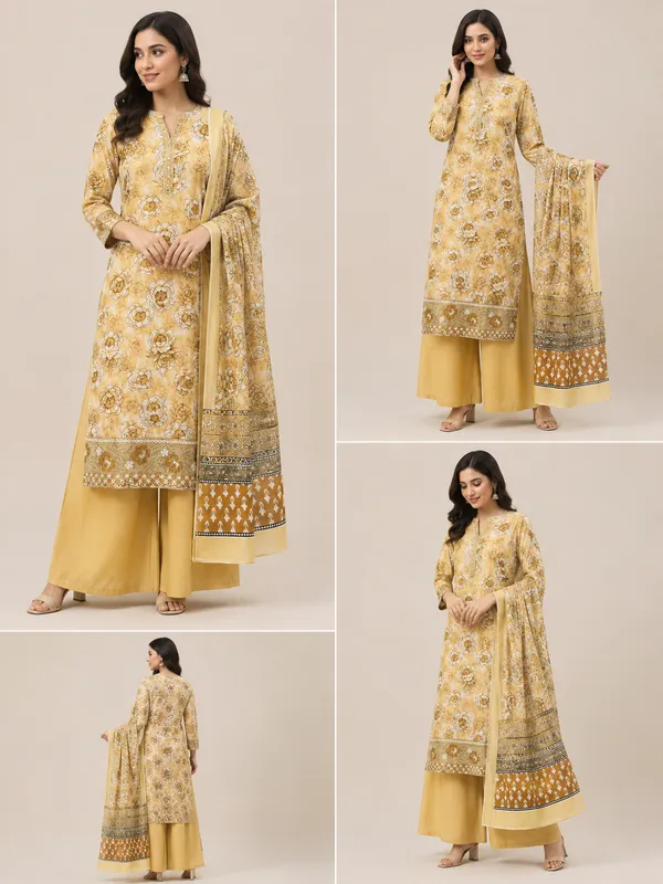 Cream_Floral_Print_Unstitched_Suit_Set_for_Women
