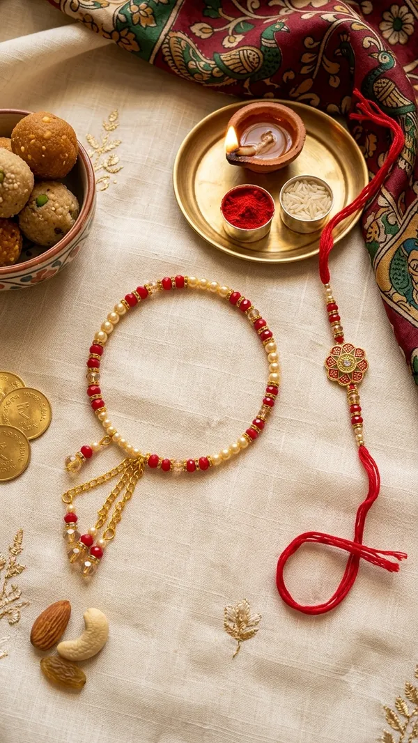 Red_Pearl_Beaded_Floral_Rakhi_Set