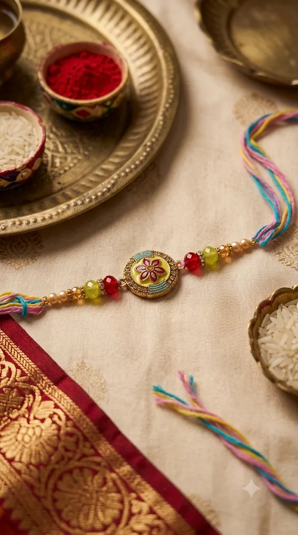 Multicolour_Beaded_Thread_Rakhi_for_Brother