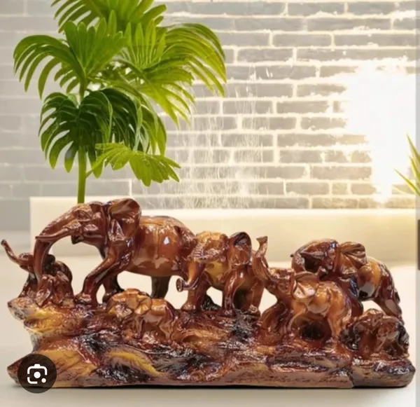 Wood_Finish_Elephant_Family_Decorative_Showpiece