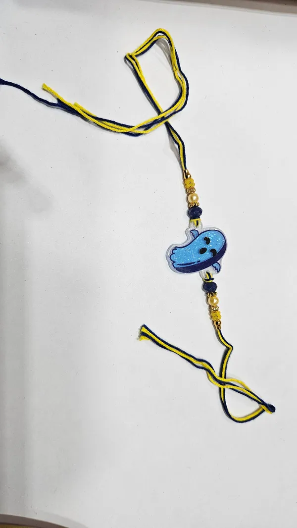 Yellow_Black_Thread_Elephant_Rakhi_For_Kids