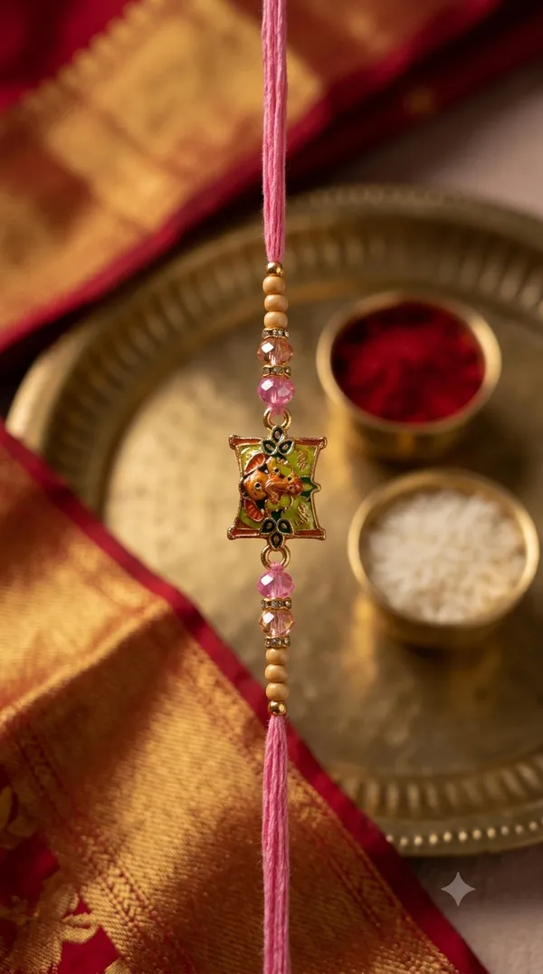 Pink_Thread_Beaded_Rakhi_for_Brothers