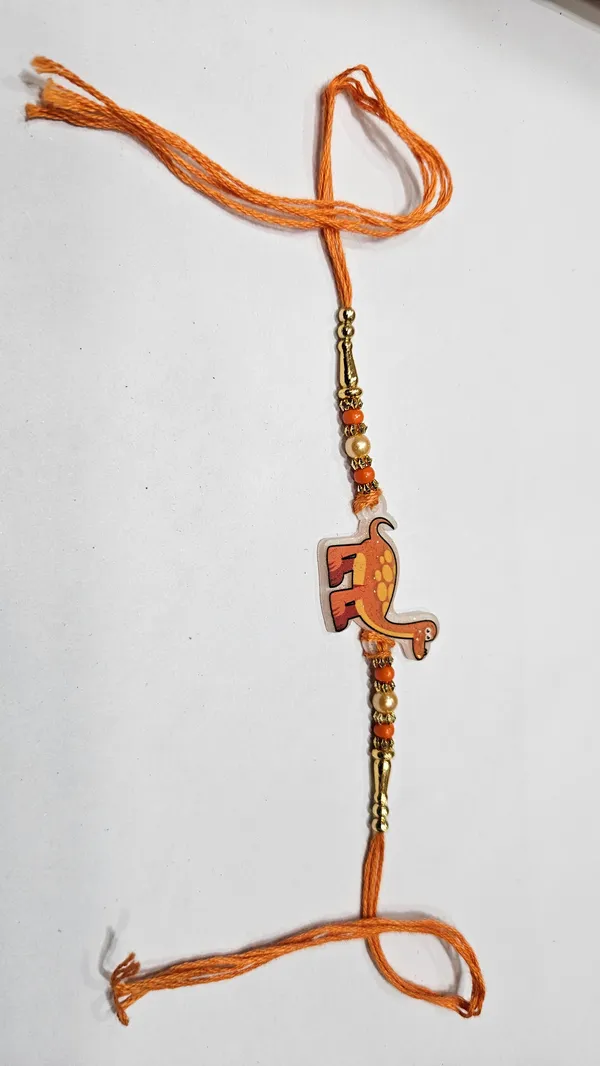 Orange_Thread_Dinosaur_Rakhi_for_Brothers
