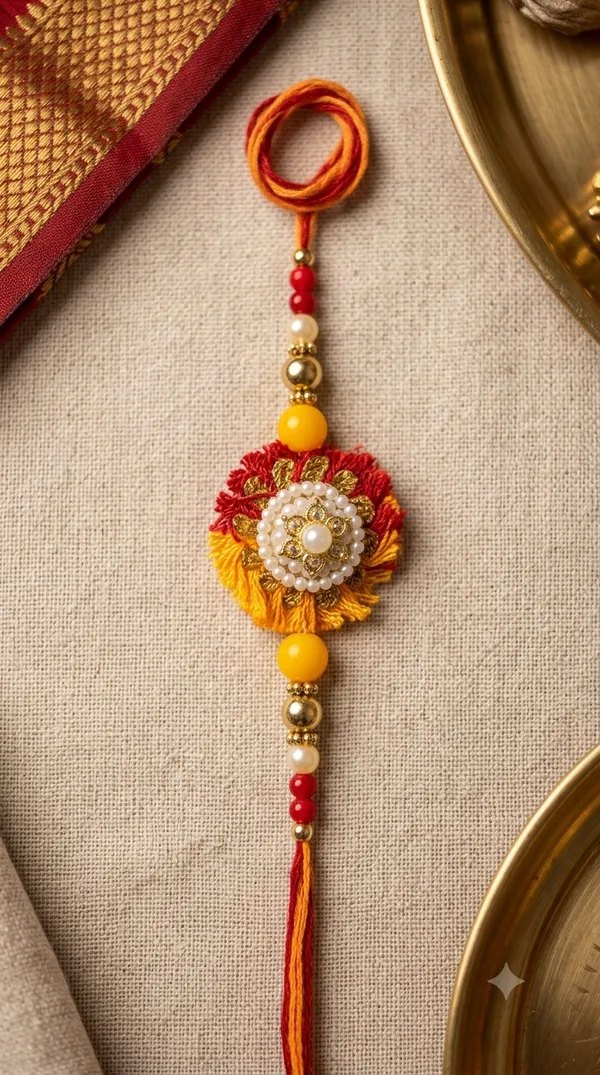 Red_And_Yellow_Beaded_Decorative_Rakhi