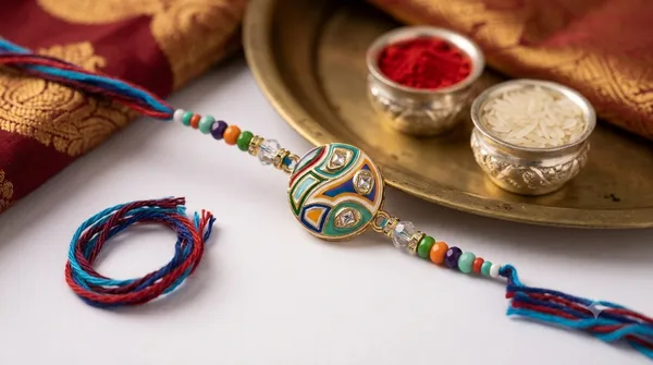 Multicolour_Thread_Embellished_Rakhi_for_Brother