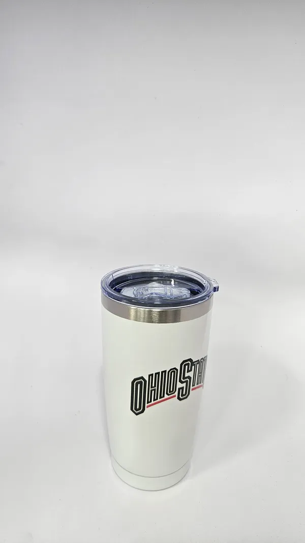 White_Metallic_Rim_Travel_Tumbler