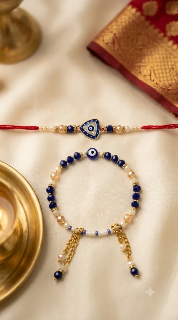 Red_Thread_Beaded_Rakhi_And_Bracelet_Set_for_Brother