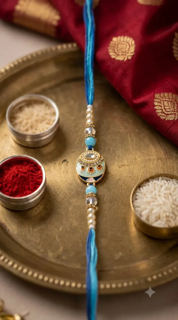 Blue_Thread_Embellished_Rakhi_for_Brothers