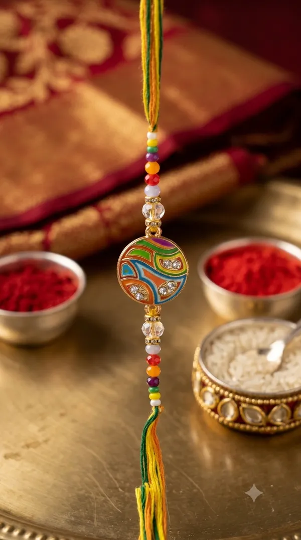 Multicolor_Beaded_Enamel_Rakhi