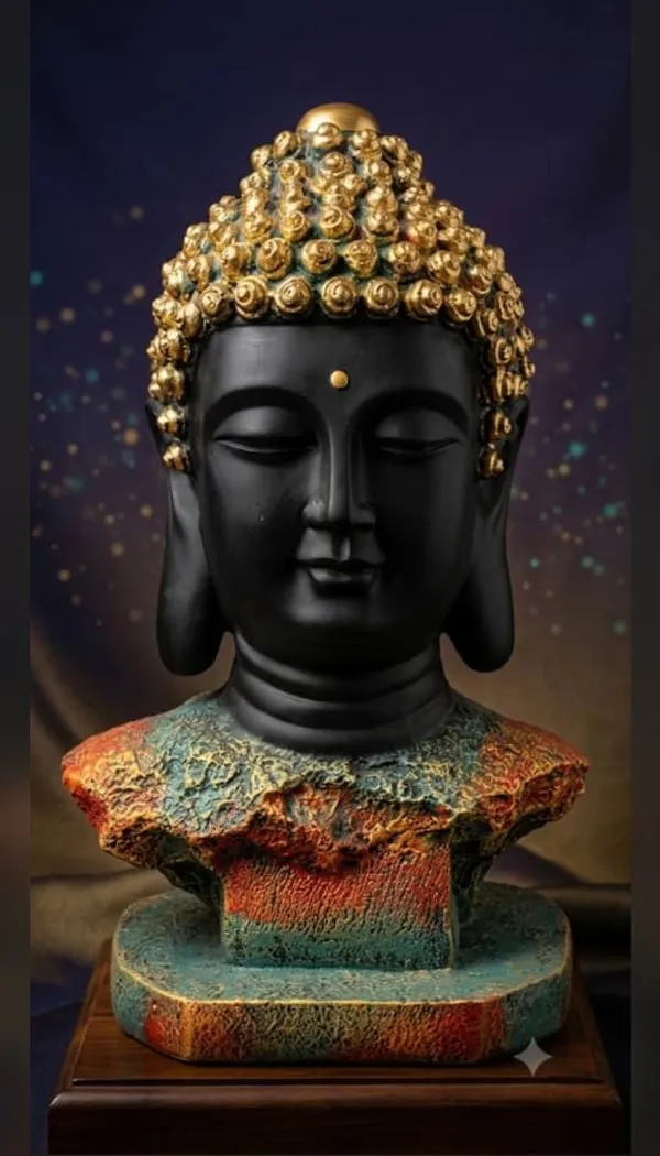 Black_And_Gold_Buddha_Meditation_Bust_Statue