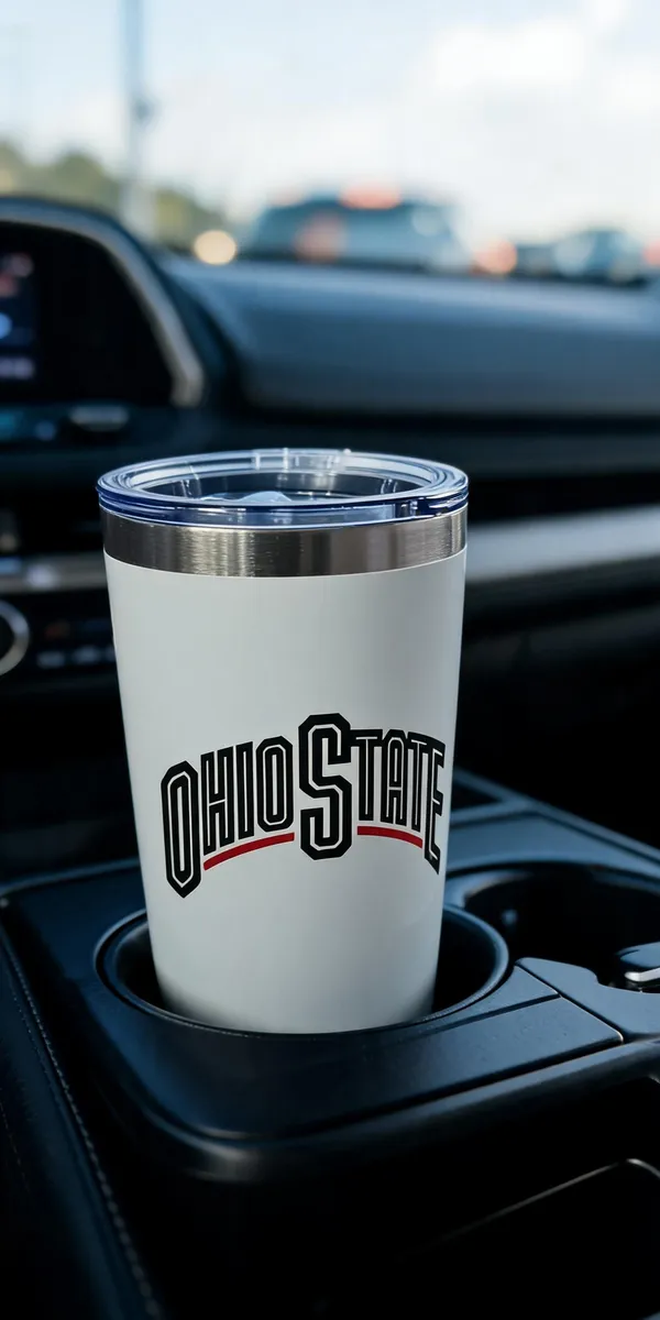 White_Metallic_Rim_Travel_Tumbler