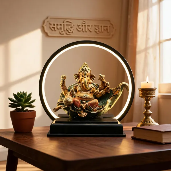 Golden_Traditional_Ganesha_LED_Ring_Showpiece