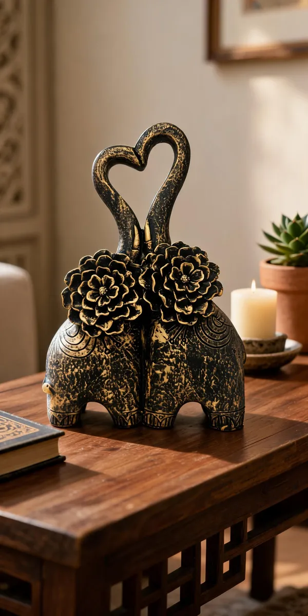 Black_Gold_Floral_Elephant_Couple_Decorative_Showpiece