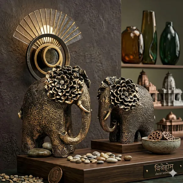 Metallic_Traditional_Elephant_Figurine_Pair