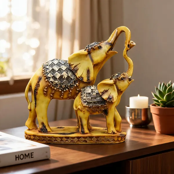 Yellow_Elephant_Family_Decorative_Figurine