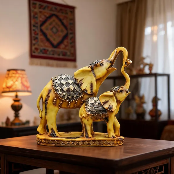 Yellow_Elephant_Family_Decorative_Figurine
