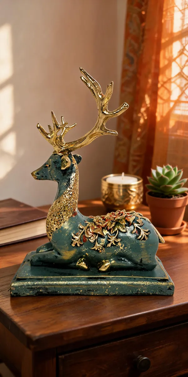 Green_And_Gold_Seated_Deer_Figurine