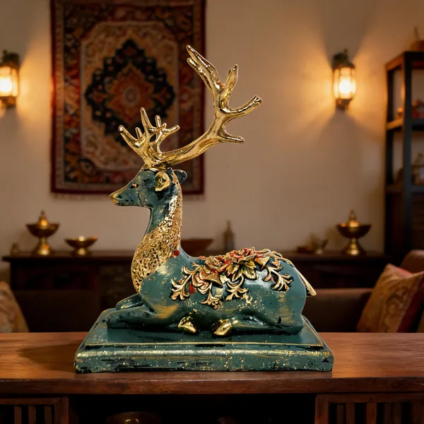 Green_And_Gold_Seated_Deer_Figurine