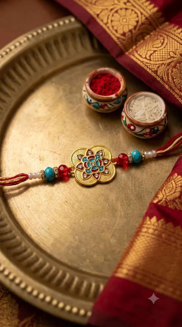Red_Thread_Gold-Tone_Floral_Rakhi_for_Brother