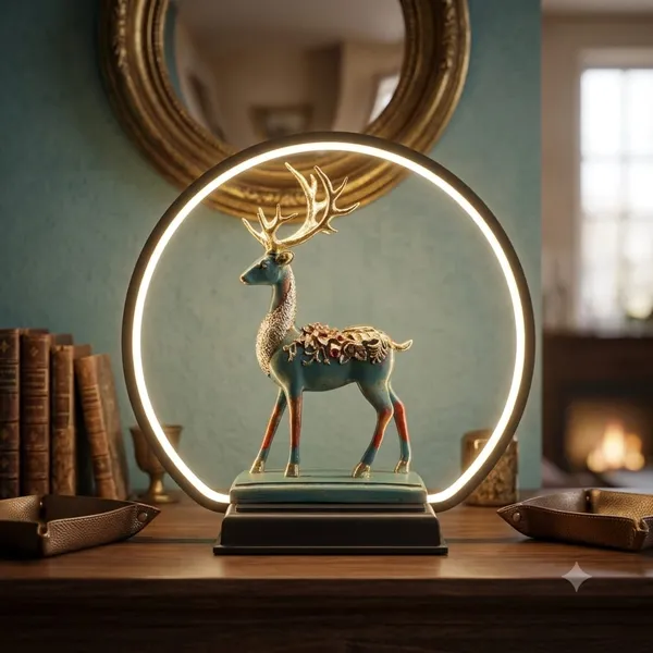 LED_Decorative_Deer_Figurine_With_Ring_Light